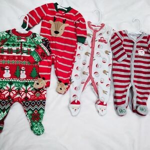 Baby Boy 0-3 Month Fleece Christmas Pajamas